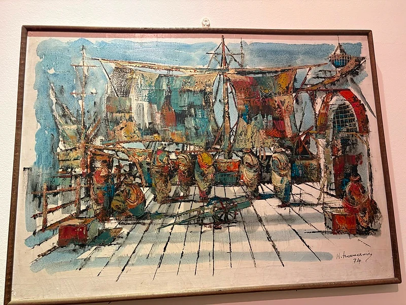 Original 1974 Oil Painting by H. Hamadoui – Signed & Framed