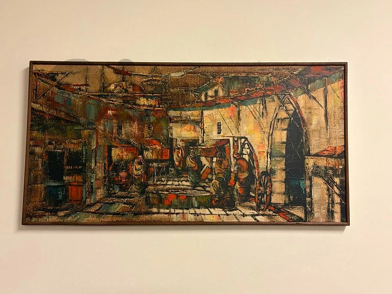 Original 1974 Oil Painting by H. Hamadoui – Signed & Framed