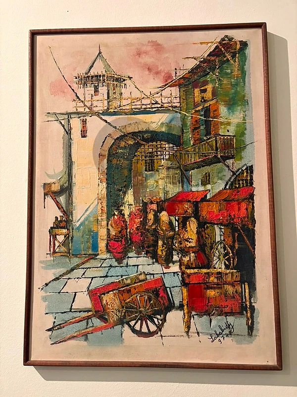 Original 1974 Oil Painting by H. Hamadoui – Signed & Framed