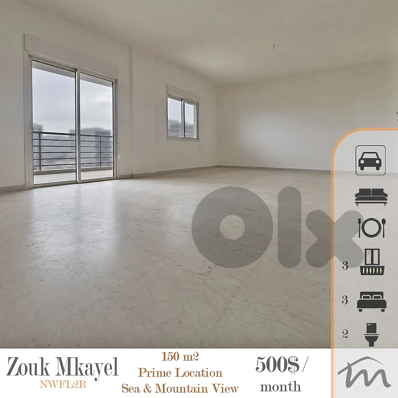 Zouk Mkayel | 3 Bedrooms Apartment | 3 Balconies | Sea & Mountain View