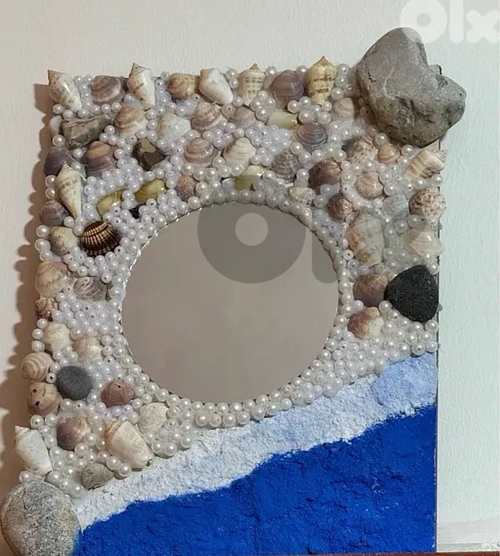 hand made mirror by shells