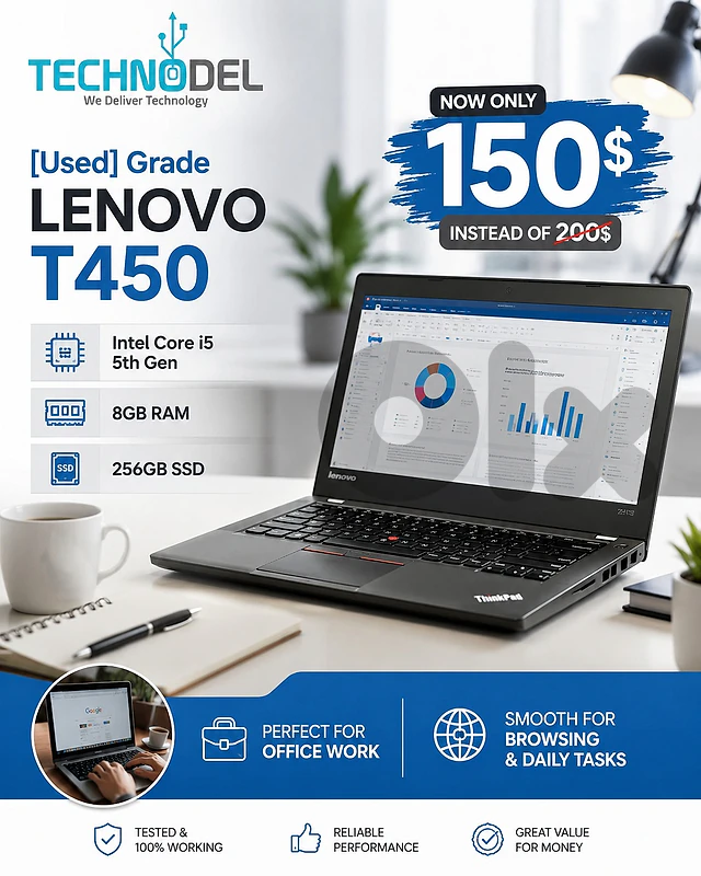 Lenovo T450 Core i5 8GB 256GB SSD