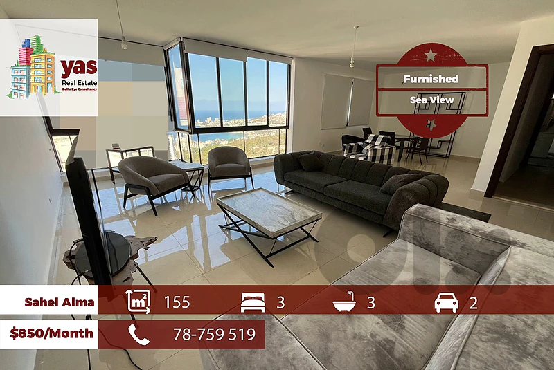 Sahel Alma 155m2 | Furnished | Rent | Sea View | Quiet Street | YV