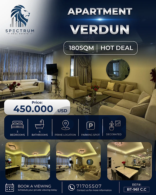 NEW BUILDING IN VERDUN PRIME (180SQ) 3 BEDROOMS , (BTCC-961)