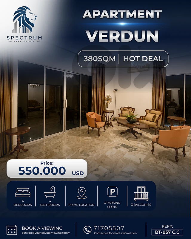 VERDUN PRIME (380SQ) 4 BEDROOMS NEAR ABC , (BT-857)