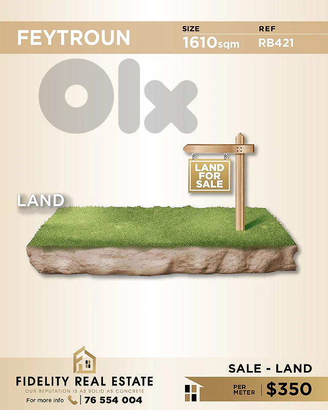Land for sale in Feytroun RB421 أرض  للبيع في فيطرون