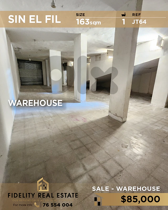Warehouse for sale in Sin El Fil JT64 مستودع للبيع في سن الفيل