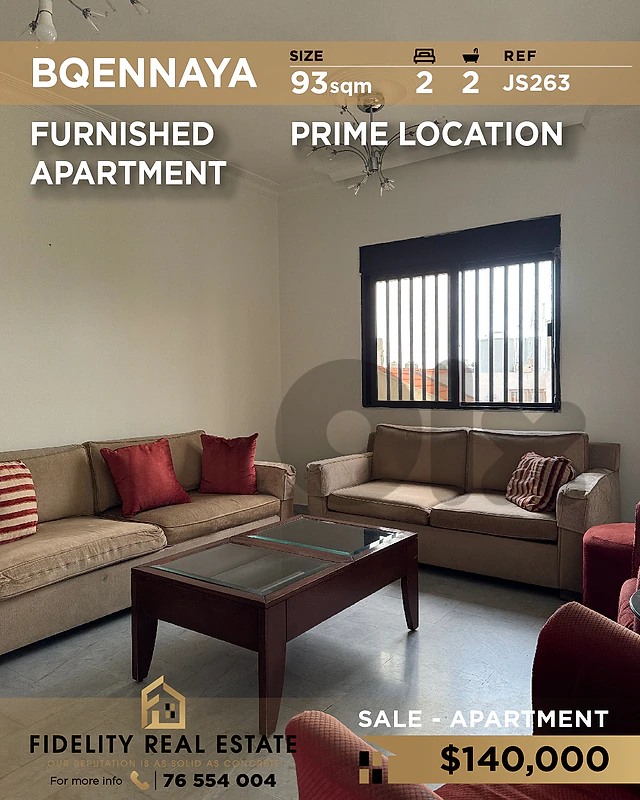 Apartment for sale in Bqennaya JS263 شقة للبيع في بقنايا