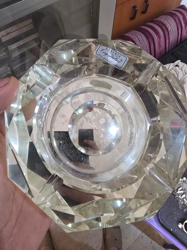 Original Bohemia Crystal Vase + 2 Ashtrays | Czech Republic | 24% Lead