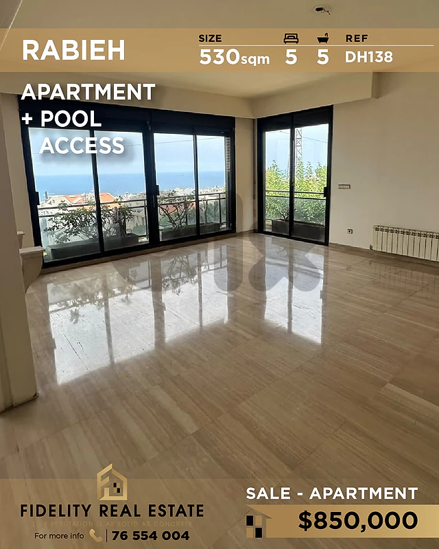 Apartment for sale in Rabieh DH138 شقة للبيع في رابيه