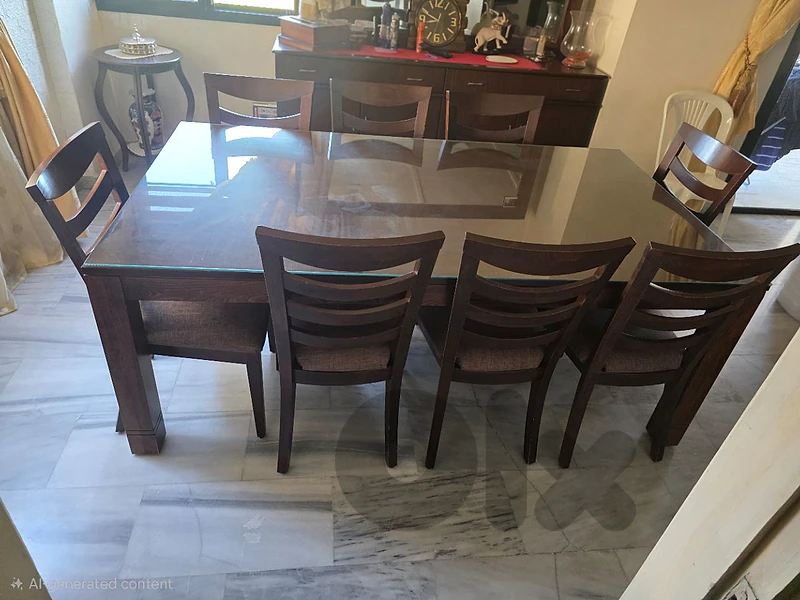 dining table and chairs with dresser
