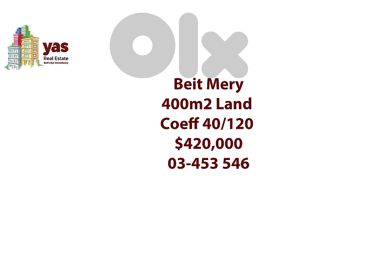 Beit Mery 400m2 | Land | COeff 40/120 | Prime Location | TCH