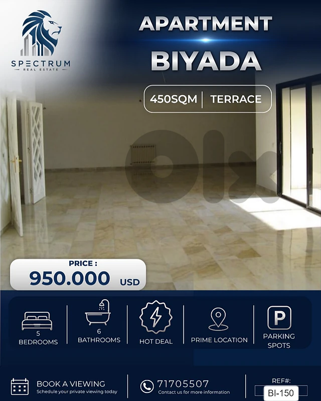 5 BEDROOMS APARTMENT FOR SALE IN BIYADA PRIME+ PANORAMIC VIEW,(BI-150)