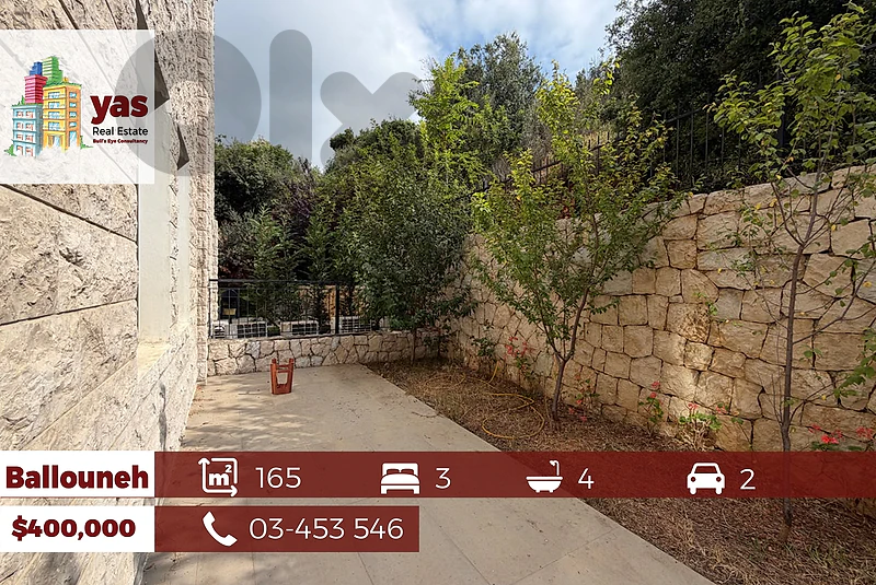 Ballouneh 165m2 | 40m2 Garden | Panoramic View | Prime Location | TYT