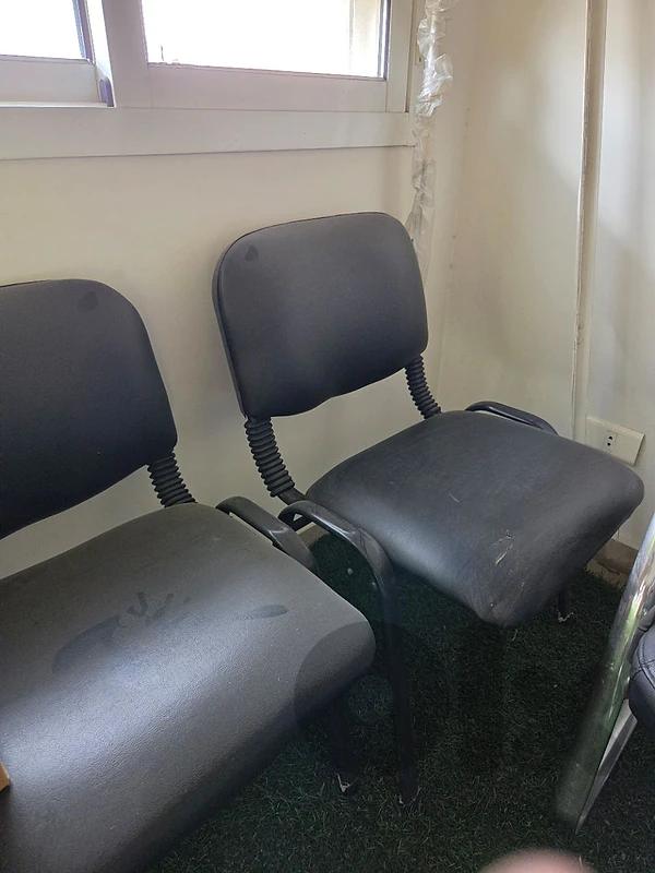 4 Used Black Leather Office / Visitor Chairs