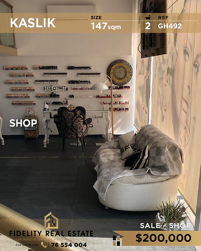 Shop for sale in Kaslik GH492 محل تجاري للبيع في كسليك