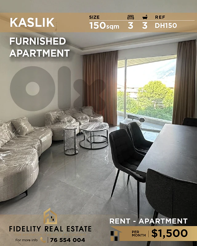 Apartment for rent in Kaslik DH150 شقة للإيجار في كسليك