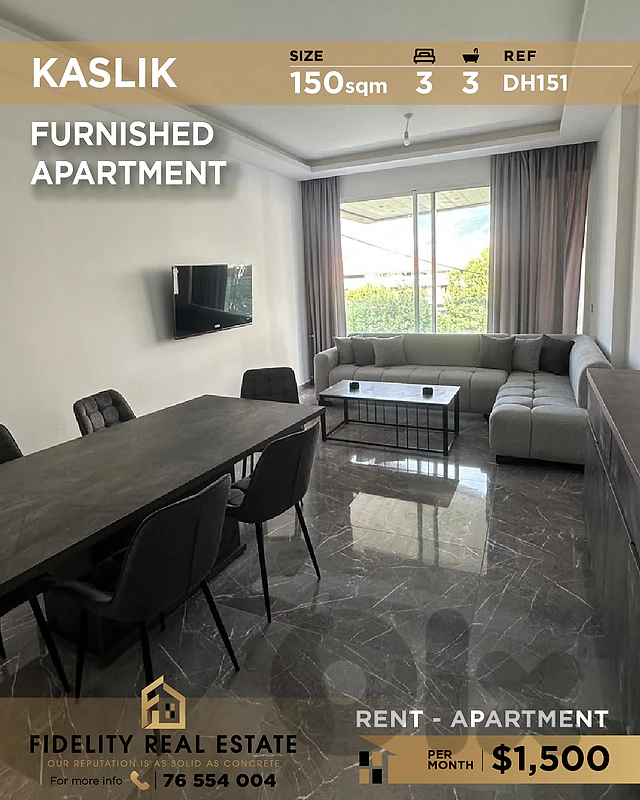 Apartment for rent in kaslik DH151 شقة  للإيجار في كسليك