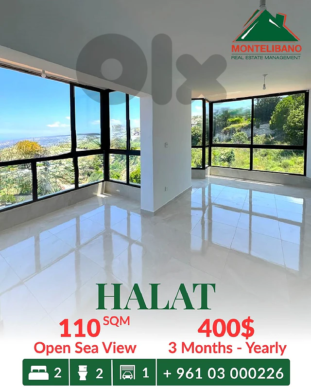 110 sqm Apartment in New Building For Rent in Halat حالات with Open Se