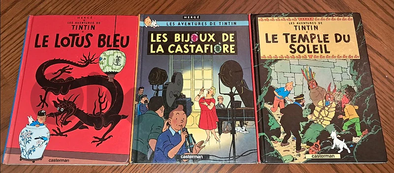 Les Aventures de Tintin (3 Hardback Books) - Like New Condition