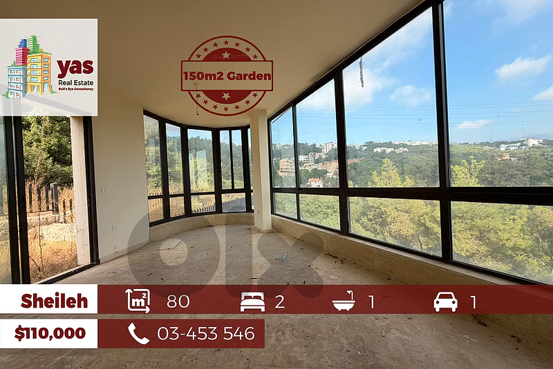 Sheileh 80m2 | 150m2 Garden | Mint Condition | New Flat | EL |