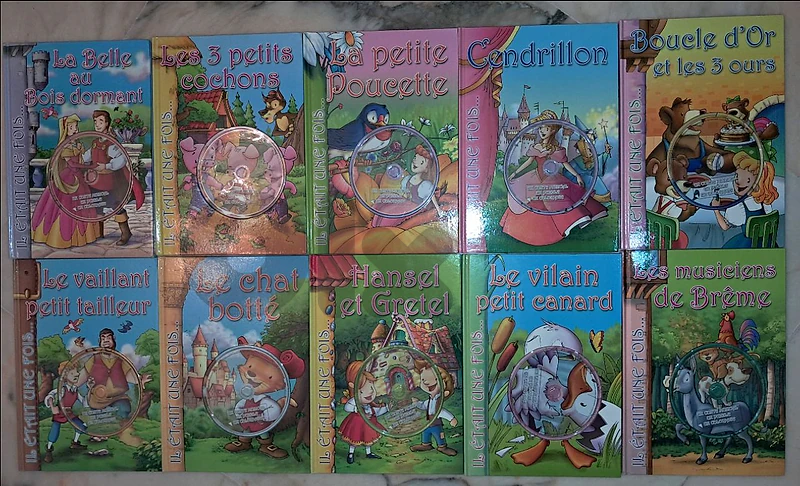 10 Brand New French Fairy Tale Books with CDs (Librairie Stephan)