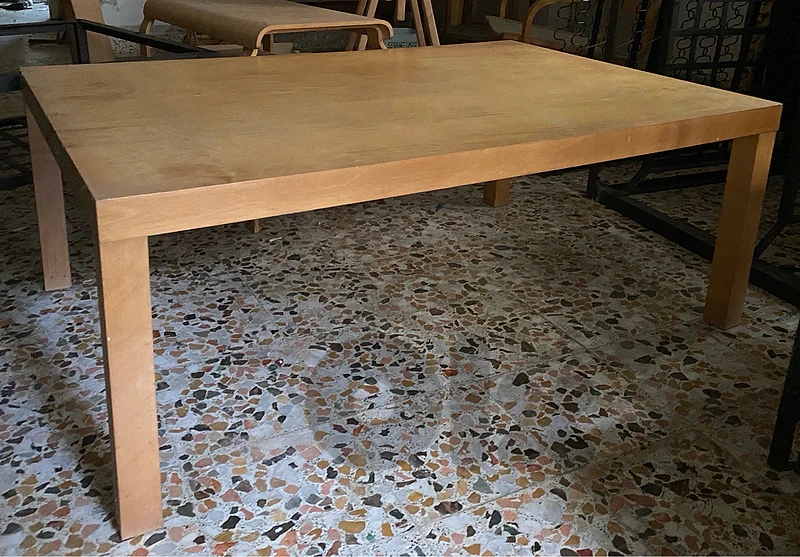 Minimalist Low-Profile Solid Wood Coffee Table