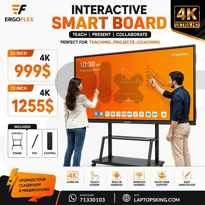 ERGOFLEX 4K Interactive Smart Board Touch Display 75-inch