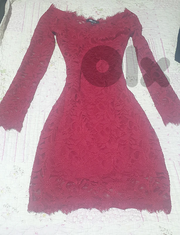 red off-shoulder lace women dress size small