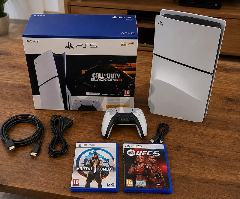 PS5 slim 1 TB EUROPE souper ndife+ 1 controller+all cables