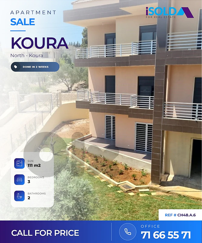 A 111 m2 apartment for sale in Fieh, Koura