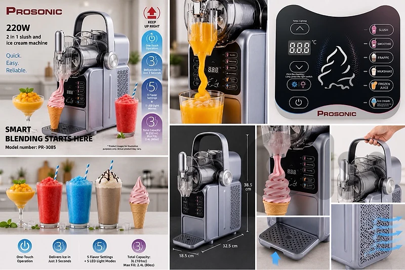 Prosonic  Ice Cream, Slush, smoothie, frappe, frozen treat maker