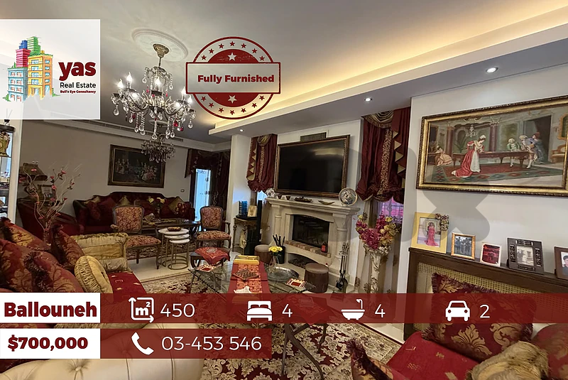 Ballouneh 450m2 Duplex | Prime Location | Panoramic View | Furnished |