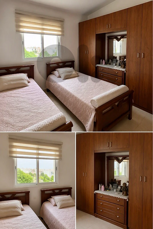 غرفة نوم كاملة خشب بحالة ممتازة/ Complete Bedroom Set