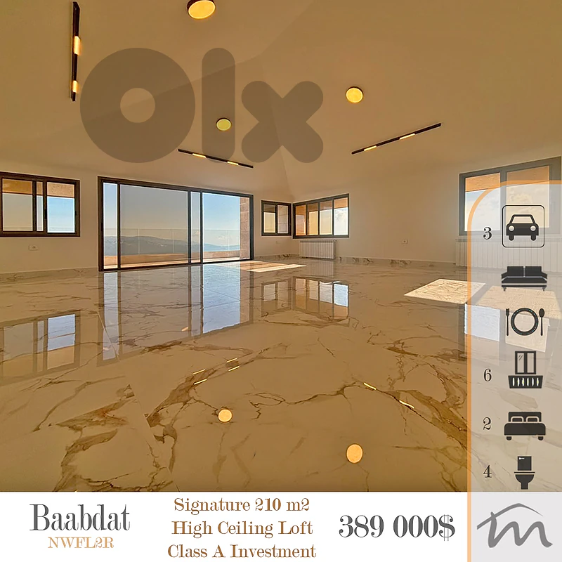 Baabdat | Signature 210m² Loft | Class A Investment | Panoramic View