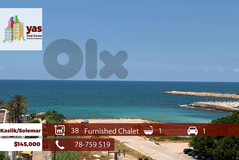 Kaslik/Solemar 38m2 | Furnished Chalet | Prime Location | View | EH/RH