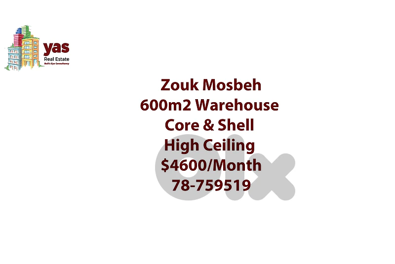 Zouk Mosbeh 600m2 | Warehouse | Core & Shell | RH