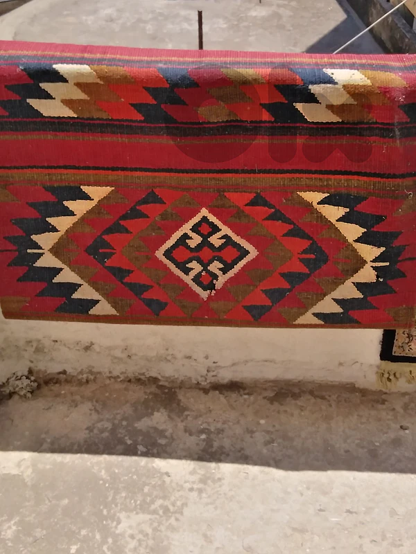 Vintage Jordanian Handwoven Kilim Runner (90 x 200 cm)