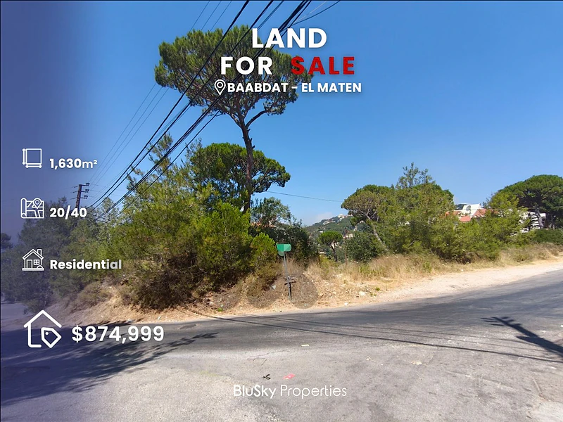 Land with Mountain View For SALE In Baabdat أرض للبيع #SS