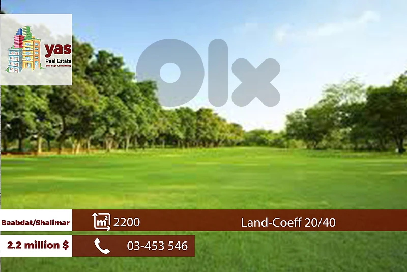 Baabdat/Red cloud 1530m2 | Land | Coeff 20/40 | Prime Location | TCH