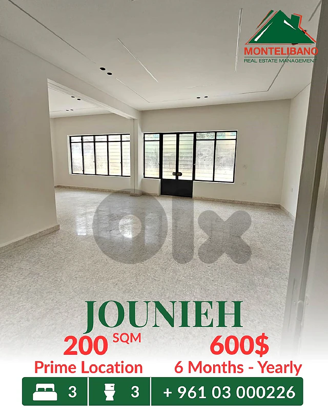 200 sqm Apartment For Rent in Jounieh جونيه