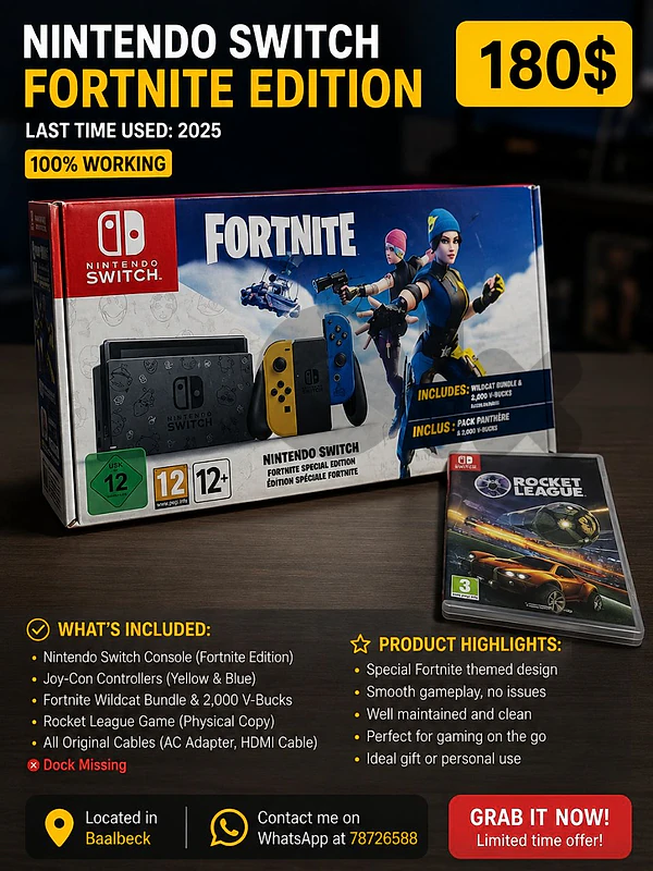 Nintendo switch Fortnite edition