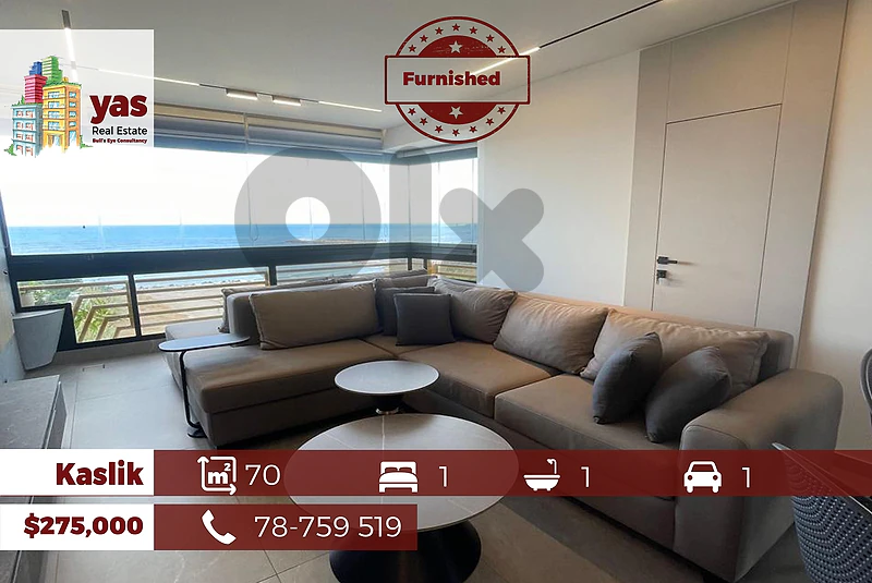 Kaslik/Solemar 70m2 | Furnished Chalet | Sea View | Calm Area | EH