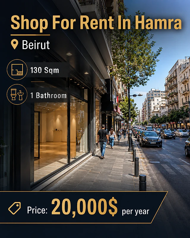 Shop For Rent In Hamra Over 130 Sqm | محل للايجار في الحمرا