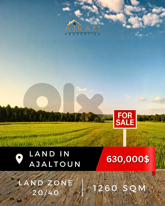 Land In Ajlatoun | 1260 sqm | Prime Location