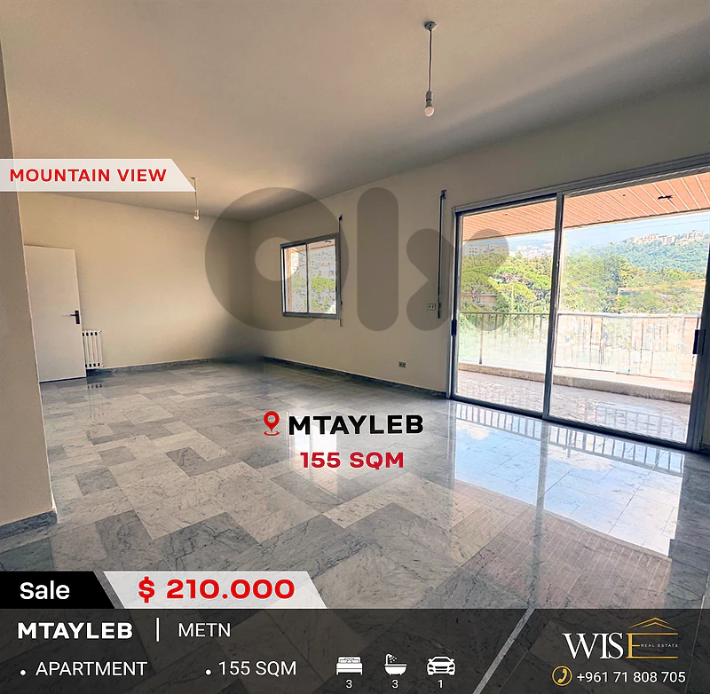 🏠 155 SQM Apartment for SALE in Mtayleb!