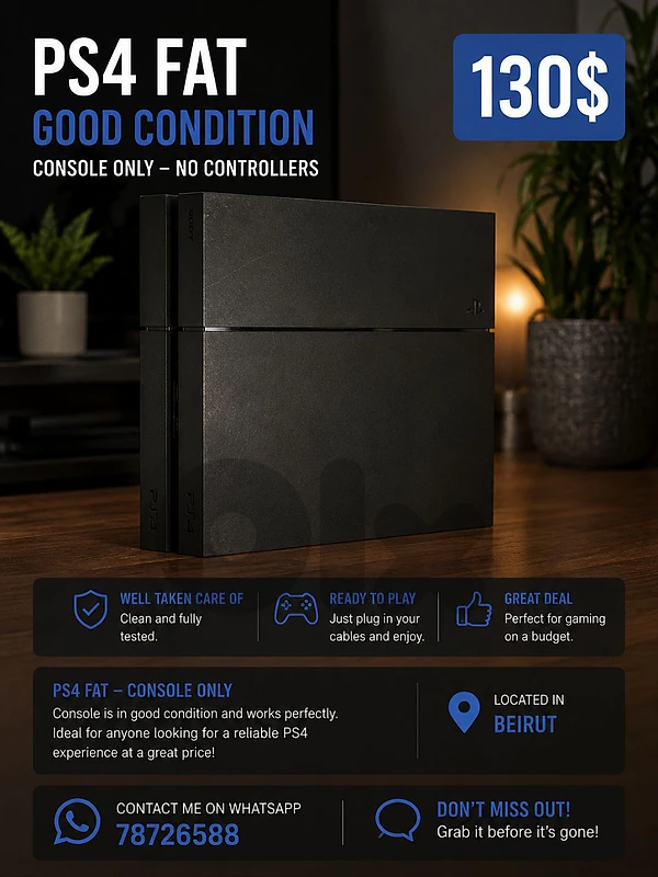 PS4 fat no controllers