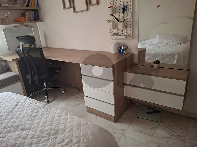 طقم غرفة نوم يافعة/بنت كامل (سرير+مكتب+خزانة)