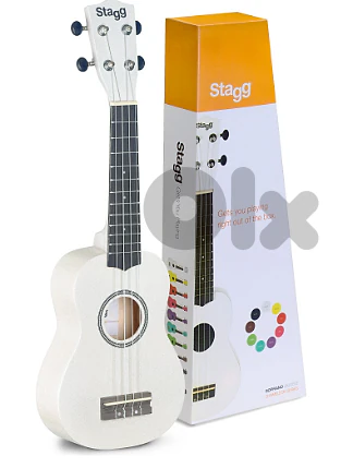 Stagg Soprano Ukulele with nylon gigbag-White