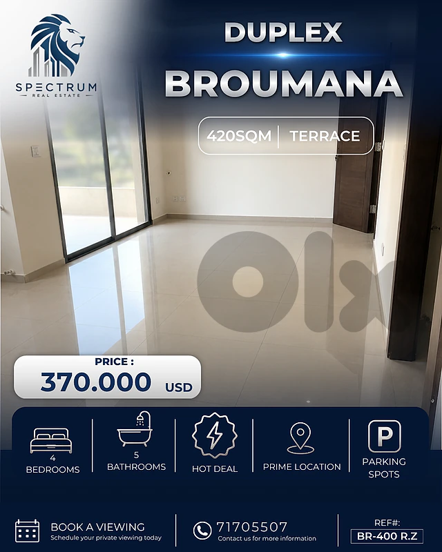 4 BEDS | DUPLEX | BROUMANA PRIME | HUGE TERRACE, (BR-400) R.Z
